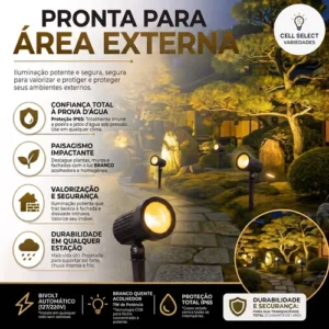Kit 10 Luminária Espeto Jardim Super Led 7w Ip65 Prova Dágua - Imagem 9