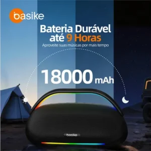 Basike Caixa De Som Bluetooth 200W, Boombox TWS, Prova D'água IPX5, Caixa Som Portátil, Super Potente Festa, Com RGB Luzes LED Bombox Caixa De Som Caixa Som Caixa Bluetooth Caixa Bluetooth Portati - Imagem 6