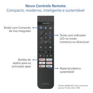 Smart Tv Philips 50 4k 50pug7300 Comando De Voz Bluetooth - Imagem 3