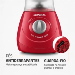 Liquidificador Easy Power Mondial 550W - L-550-R - Imagem 8