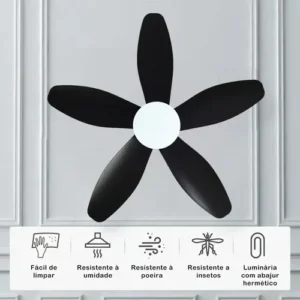 Ventilador De Teto 36 Controle Remoto Com Luz Led Silencioso - Imagem 2