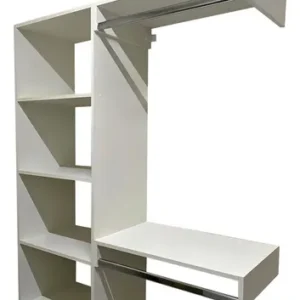 Closet Arara Aberto Com Cabideiro Suspenso De Parede Branco - Imagem 3