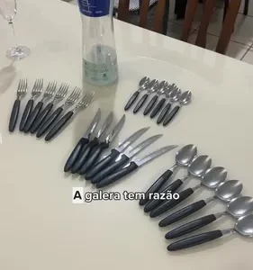 Faqueiro Ipanema Aço Inox E Cabo 24 Peças Preto Tramontina - Imagem 2