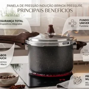 Panela De Pressão Indução Brinox Antiaderente Ceramic 4,2l - Imagem 5