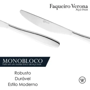 Faqueiro 30 Peças Verona Aço Inox Wolff com Caixa Presenteável - Faqueiro 06 Pessoas - Imagem 4