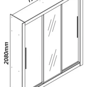 Guarda-roupa Casal Branco 3 Portas Corrediça Espelhada Milão MDF Yescasa - Imagem 3