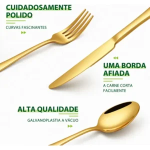Jogo 30 Peças Conjunto Talheres Inox Faqueiro - Imagem 9