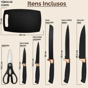 Kit Utensílios Silicone C/ Cabo De Madeira E Facas Em Inox - Imagem 8