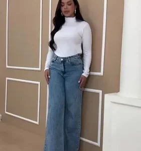 Calça Jeans Wide Leg Feminina Cintura Alta Sem Lycra Stillge - Imagem 22