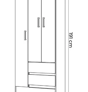Guarda Roupa Solteiro 70cm 3 Portas Thales Branco S01 - Imagem 4