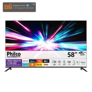 Smart Tv Philco 58 P58vik 4k Uhd Led Roku Dolby Audio Wi-fi Hdr10 110/220v - Imagem 1