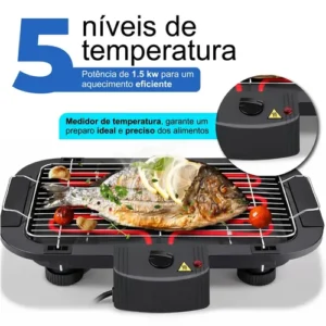 Churrasqueira Elétrica Grande Steak Grill Para Apartamento 220v Sem Fumaça Preto - Aero Home - Imagem 4