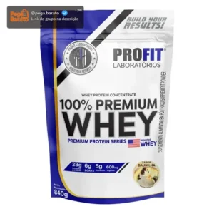 Whey Protein 100% Concentrado Premium 840g Profit Sabor Baunilha - Imagem 1
