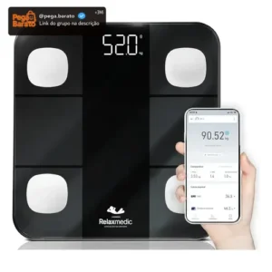 Balança Digital Corporal Bioimpedância Aplicativo Bluetooth Relaxmedic - Imagem 1