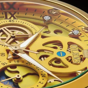 Olevs Relógio Masculino Original Quartzo Dourado Aço 9947 - Imagem 9