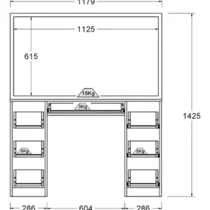 Penteadeira Ditália Pe80 com Kit Luz Branco Cor Branco - Imagem 6