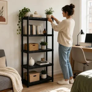 Estante Plastica Modular 5 Prateleiras Multiuso Organizadora Preta - Marianopole - Imagem 10