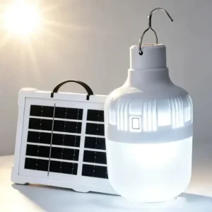 Lampião Lampada Led Portátil Recarregável Com Placa Solar usb Ideal Para Camping Barraca Pesca Jardim Cellulari - Imagem 1