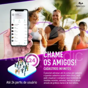 Balança Bioimpedância Corporal Digital Profissional 8 Eletrodos Bodyscan Pro - Relaxmedic Cor Branca - Imagem 7