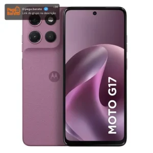 Smartphone Motorola Moto G17 4g - 256gb 12gb (4gb Ram + 8gb Ram Boost) Camera 50mp Sony Lytia 600, Tela Fhd+ 60hz, Bateria 5200 Mah - Rosa - Imagem 1
