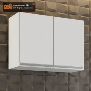 Armário de cozinha aéreo lavanderia 80cm 2 portas Califórnia Lumil Móveis - Imagem 1