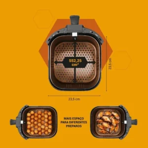Air Fryer Philco 5,5l Cesto Quadrado 1500w Paf55a Cor Preto - Imagem 6
