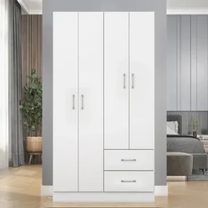 Guarda Roupa Solteiro 4 Portas 2 Gavetas Panamá 170cm Rp4020 Branco - Fellicci Móveis - Imagem 2