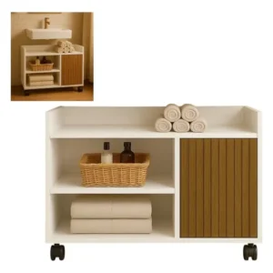 Organizador Gabinete Para Banheiro Lavabo Com Rodízio Gaveta - Imagem 2