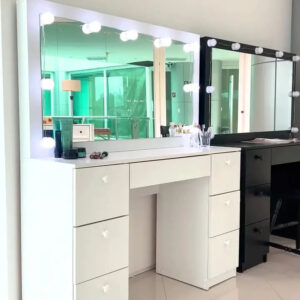 Penteadeira Ditália Pe80 com Kit Luz Branco Cor Branco - Imagem 2