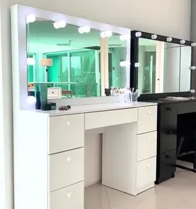 Penteadeira Ditália Pe80 com Kit Luz Branco Cor Branco - Imagem 2