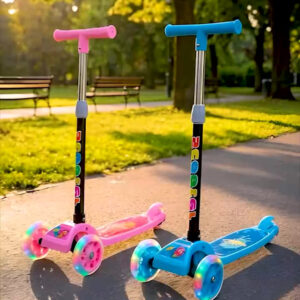 Patinete Infantil 3 Rodas Led Dobrável Luppy Azul Maxi Toys - Imagem 2