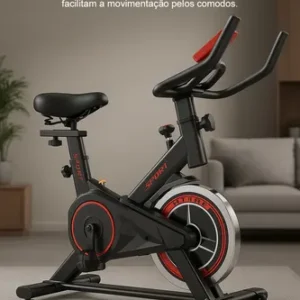 Bicicleta Ergométrica Bike Spinning Redfin Residencial Vertical Roda Inércia 6kg Resistência Ajustável Display Lcd Treino Emagrecimento Condicionamento Físico Silenciosa Compacta Para Casa Academia - Imagem 4