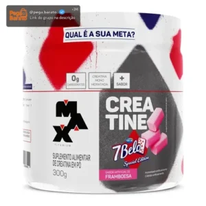 Creatina 7 Belo 300g Creatina Monohidratada Sabor Framboesa Força Energia Alta Performance Treino - Imagem 1