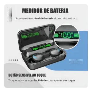 HIVI Fone de ouvido sem fio TWS F9-5C Bluetooth com LED e Power Bank resistente à água - Imagem 5