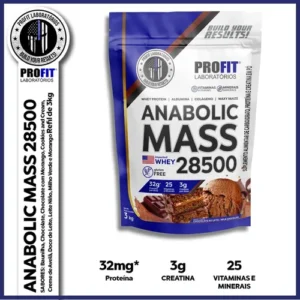 Hipercalórico Anabolic Mass 28500 3kg Profit Labs Sabor Chocolate - Imagem 7