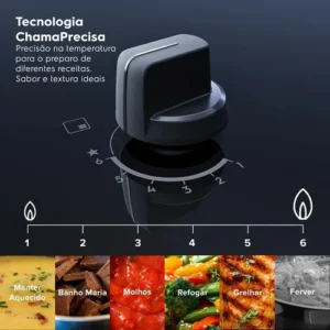Cooktop 5 Bocas a Gás Electrolux Mesa Vidro Expert ChamaPrecisa e Grade Ferro Fundido (KE5GW) - Bivolt - Imagem 9