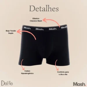 Kit Com 10 Cuecas Boxer Algodão Cotton Masculina Adulto Mash - Imagem 4