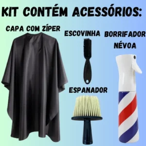 Kit Maquina Cortar Cabelo Kemei Profissional + Acessórios - Imagem 8