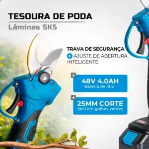 Kit Motoserra Tesoura Eletrica De Poda + Extensor 2 Metros - Imagem 4