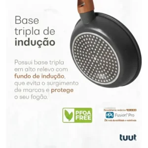 Jogo De Panelas Cerâmico Triplo Indução Tuut Ecoglid 5 Peças Cor Preto Granito - Imagem 4