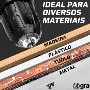 Parafusadeira Furadeira Sem Fio Gradiente Gpb12v-ac 3/8 12v Bivolt Para Madeira Metal Com Maleta E Acessórios - Imagem 3