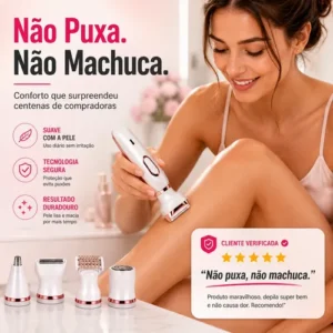 Depilador Elétrico Feminino 4 Em 1 Pelos Íntimos Axila Nariz - Imagem 6