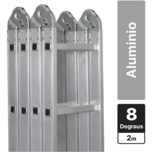 Escada Articulada 4x2 Alumínio 13 Posições 2,31m – Reisam - Imagem 2