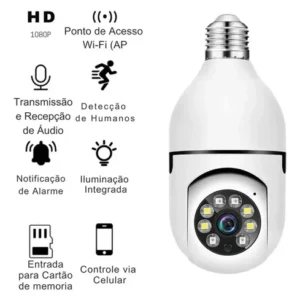 Câmera Lâmpada De Segurança Wifi Ip App Yoosee Visão Noturna - Imagem 5
