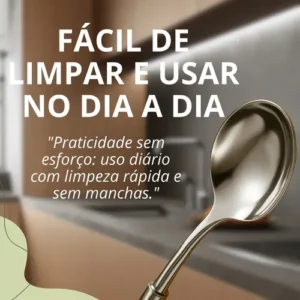 Kit 4 Utensílios Inox Cozinha Colher Concha Escumadeira - Imagem 6