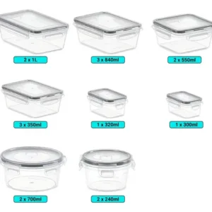 Conjunto 16 Potes Herméticos Croix Empilhavel Tampa E Trava Cor Transparente - Imagem 10
