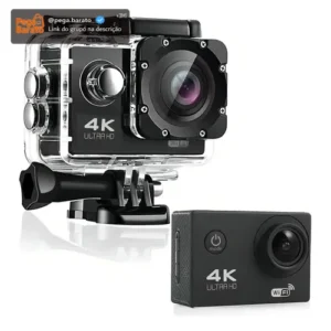 Câmera Filmadora Sport 4k Wi-fi Hd 12mp Prova Dágua Cor Preto/Prata - Imagem 1