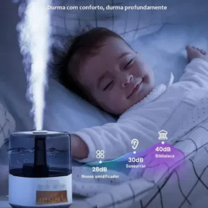 Umidificador De Ar Ultrassônico 4000ml Lareira Chama Branco - Imagem 3