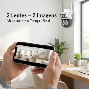 Camera Segurança Externa Lente Dupla Rastreamento Zoom A28b Cor Branco iCSee - Imagem 7