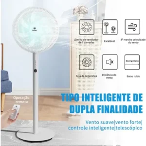 Ventilador de Coluna Silencioso Com Controle Remoto e Altura Ajustável - Imagem 3